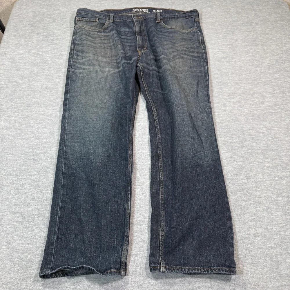 Signature Levi Strauss‎ Jeans Men 40x30 Blue Relaxed Fit Faded Denim Classic